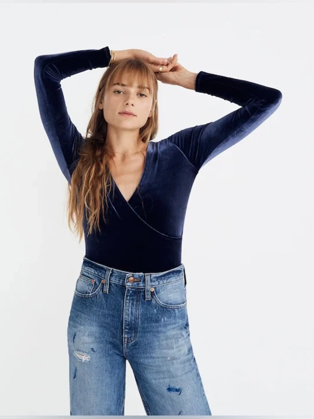 MADEWELL Velvet Wrap Bodysuit
